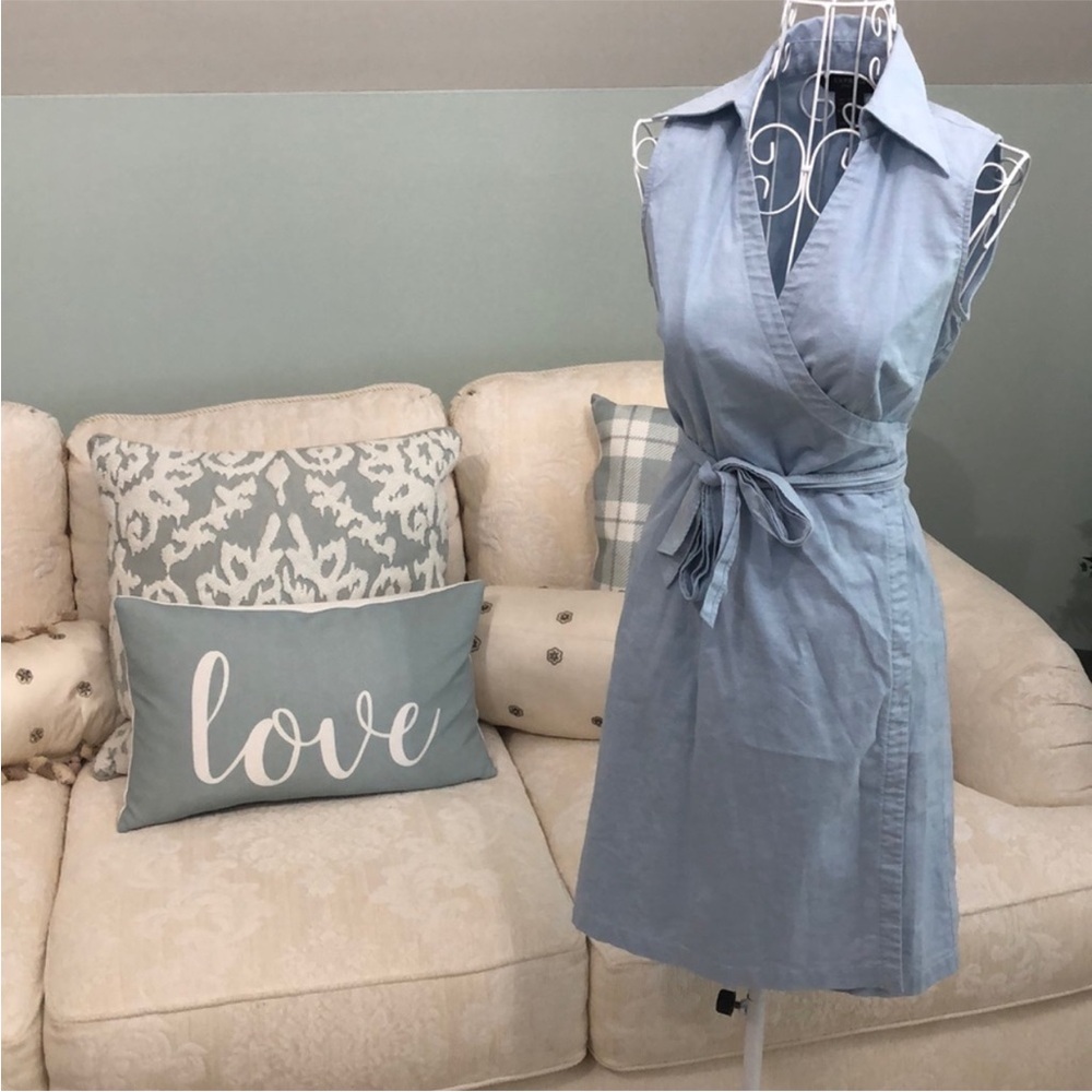 Express Light Blue Wrap Dress
